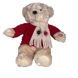 Hallmark Christmas Jingle Bear 14" Stuffed Plush Musical Plays Jingle Bells